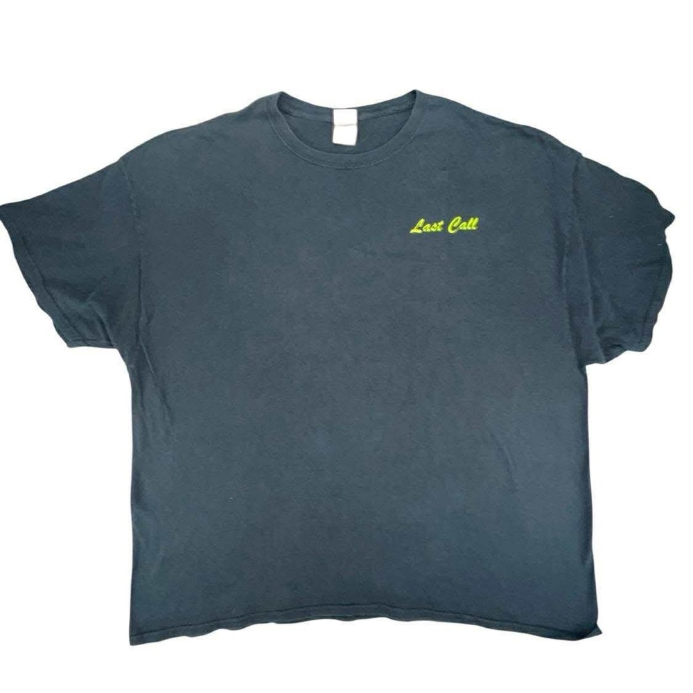 Last Call Bar Graphic T Shirt Gildan Heavy Cotton Black Menswear Top
